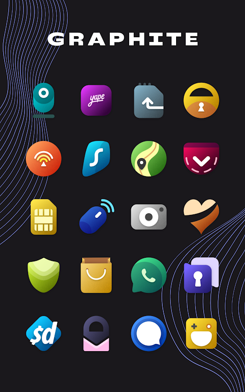 Graphite Icon Pack Mod Скриншот 2