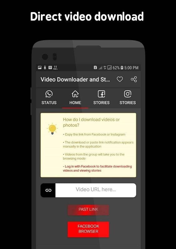 Video Downloader and Stories Capture d'écran 1