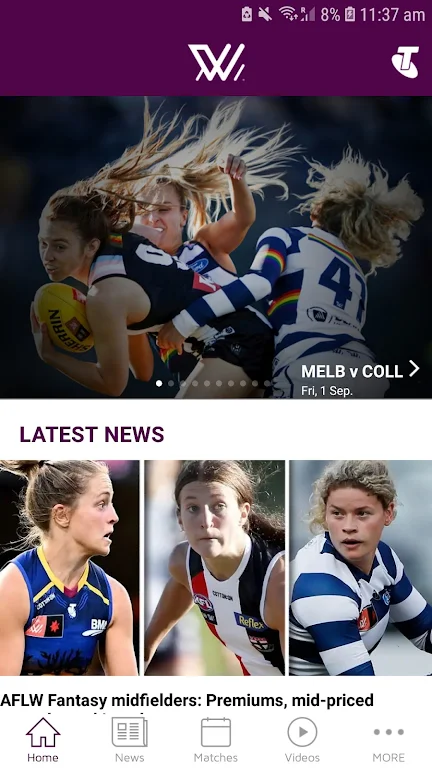 AFLW Official App Скриншот 1