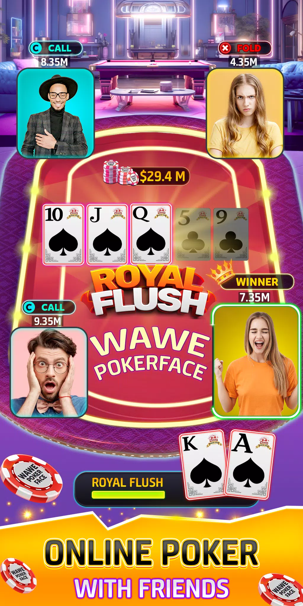 Wawe Poker Face - Holdem Poker 스크린샷 0