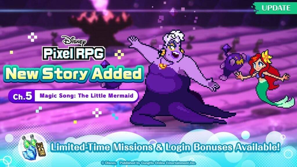 Recrute Ariel e Ursula na última atualização do Disney Pixel RPG The Little Seregraid