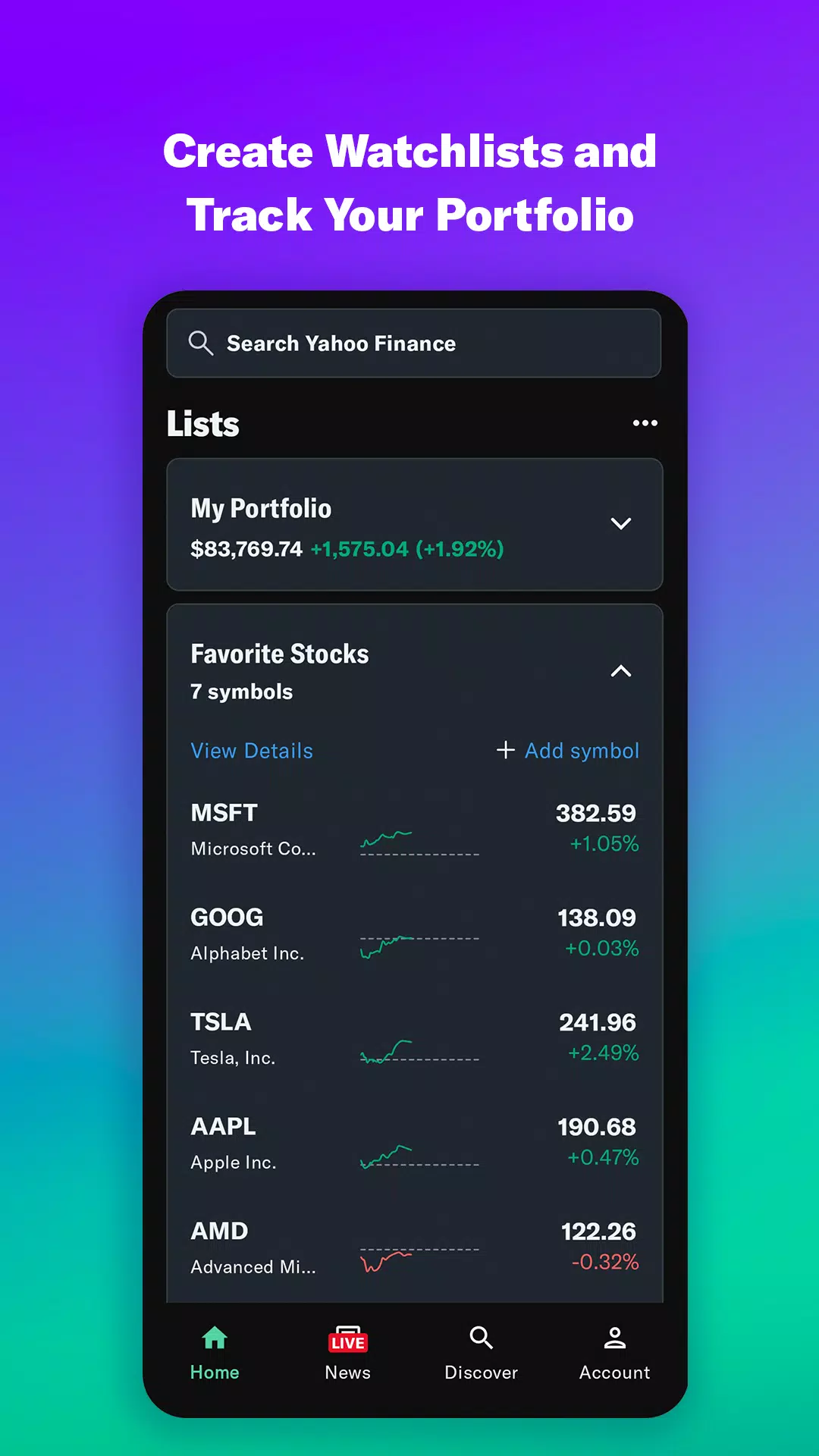 Yahoo Finanças Captura de tela 3