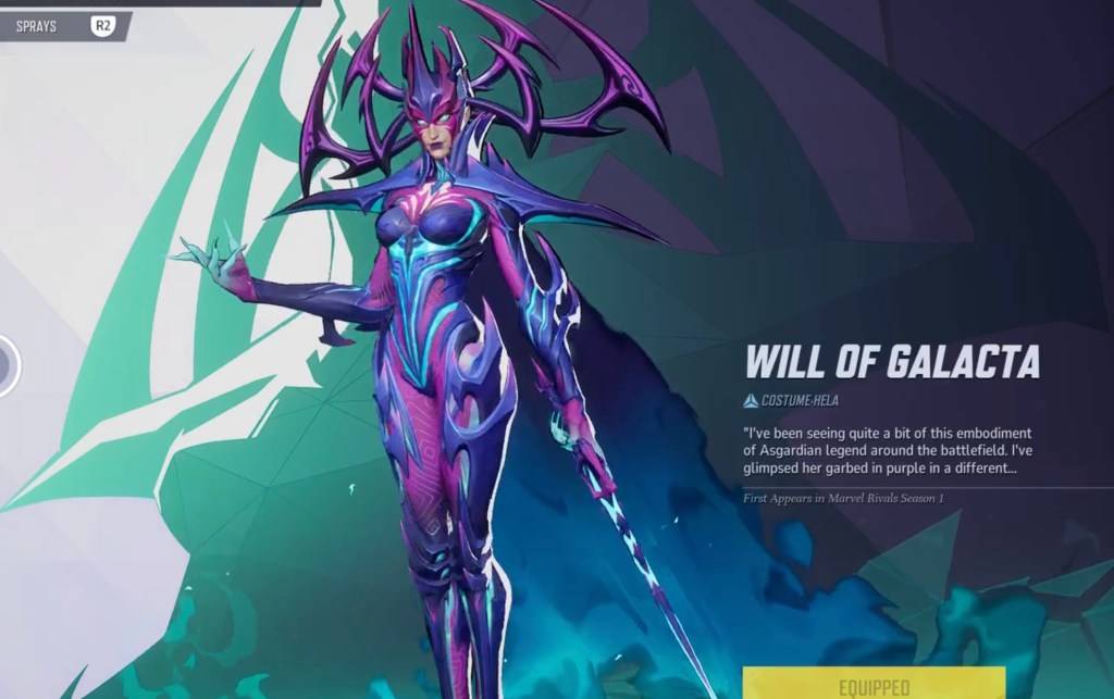 Hela dans sa volonté de Galacta Skin dans le menu de sélection