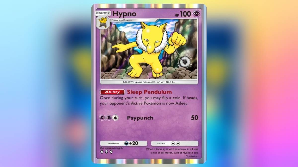Pokemon TCG Pocket的Hypno，这是可以造成睡眠状态的最佳卡片