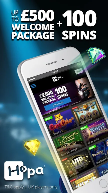 Hopa Casino – Online Slots, Live Casino & Roulette 스크린샷 0