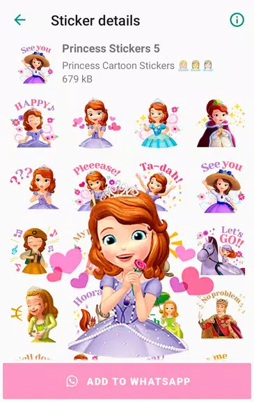 Princess Cartoon WAsticker スクリーンショット 3