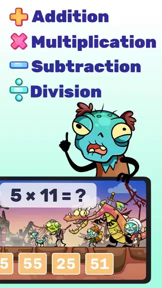 Math games: Zombie Invasion スクリーンショット 2