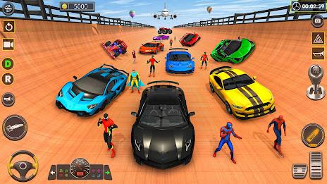 Superhero Game: Ramp Car Stunt Captura de pantalla 1