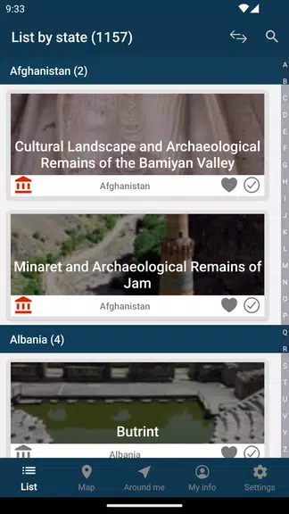 World Heritage - UNESCO List スクリーンショット 2