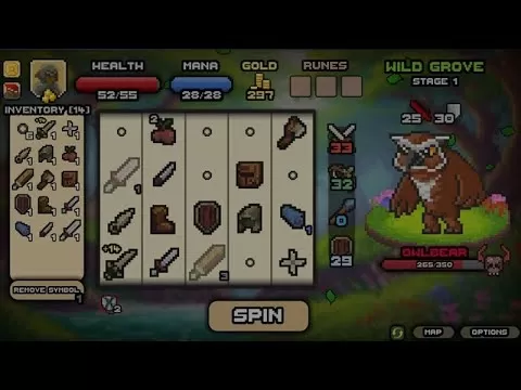 Jogabilidade de spin herói