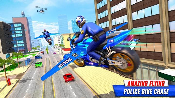 Flying Police Bike Games स्क्रीनशॉट 1