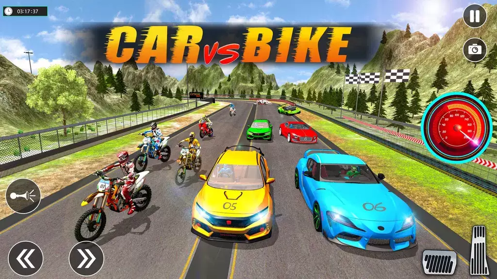 Sports Car vs Bike Racing Captura de pantalla 0