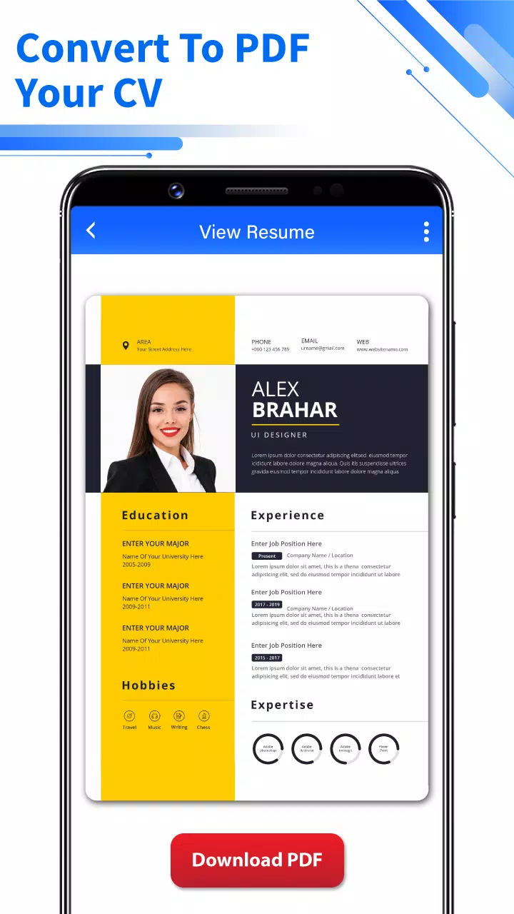 Resume Builder - PDF CV Maker 스크린샷 1