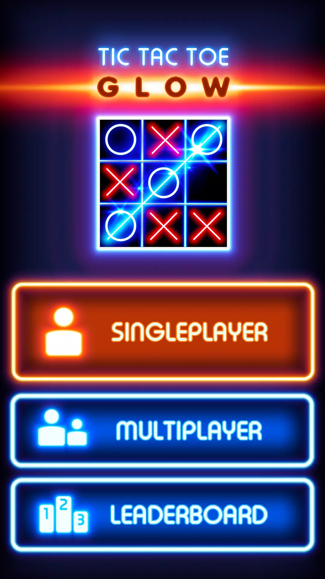 Tic Tac Toe Glow: 2 Players Capture d'écran 0