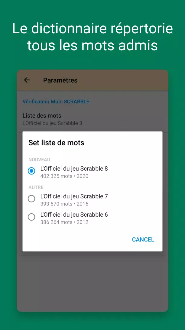 Verificateur Mots SCRABBLE スクリーンショット 2