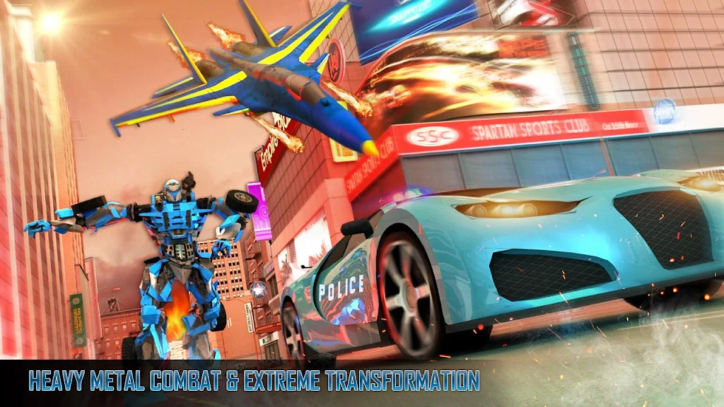 Police Air Jet Multi Robot Shooting Game Captura de pantalla 2