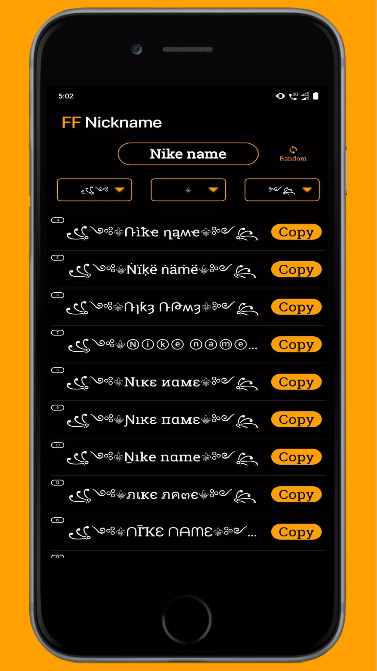 FF Name Creator - Nickname Generator For Games Captura de tela 3