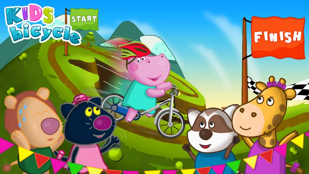 Hippo Bicycle: Kids Racing Captura de tela 0