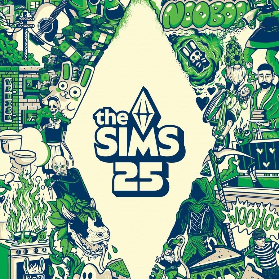 La banda sonora 25 de Sims / Varias - Clear con Neon Green Splatter