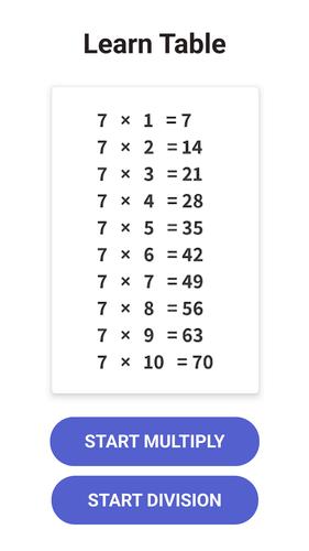 Times Table  - Learn Math स्क्रीनशॉट 1