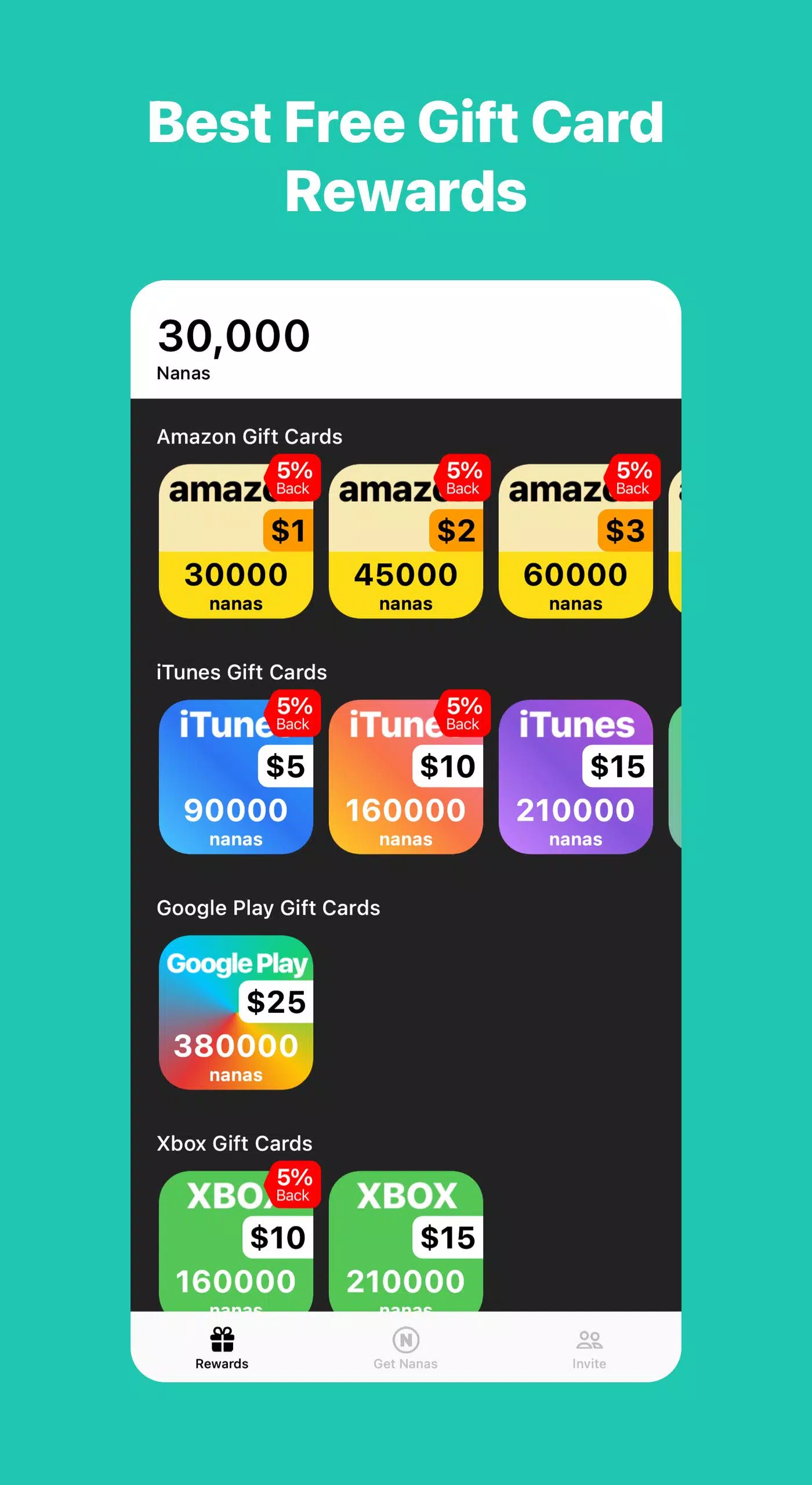 AppNana: Gift Cards Rewards Скриншот 0