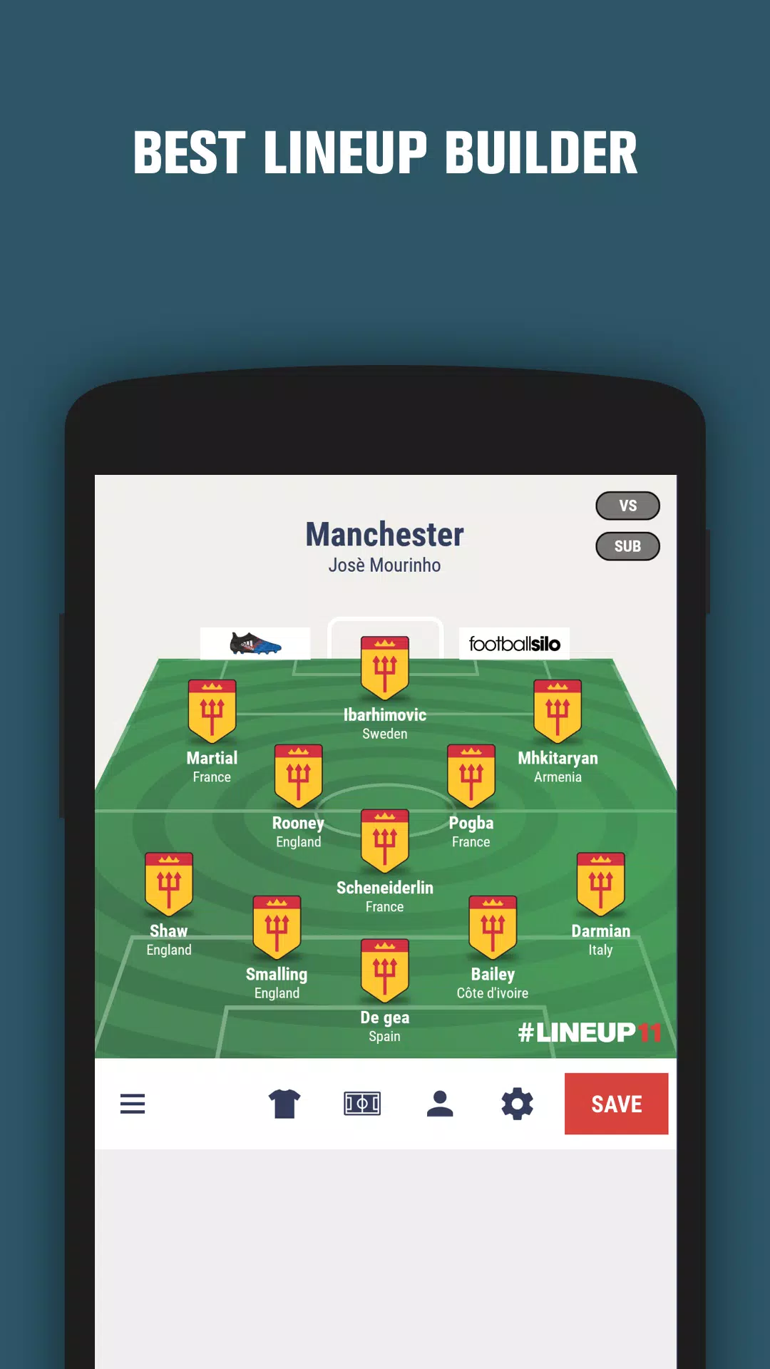 LINEUP11: Football Lineup應用截圖第1張