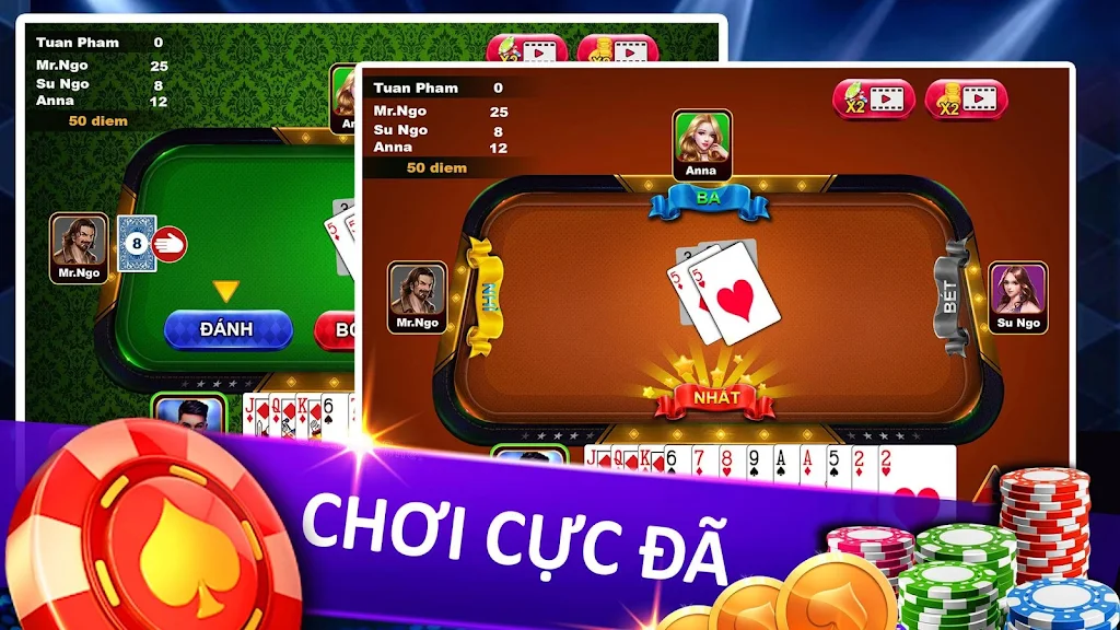 Tien Len - Thirteen - Mien Nam Offline - Chip Скриншот 1