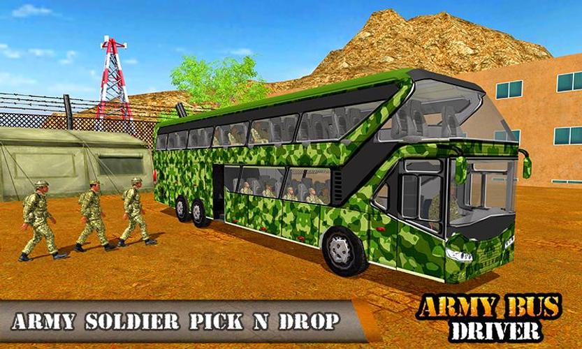 Army Bus Transporter Coach Fun Capture d'écran 0