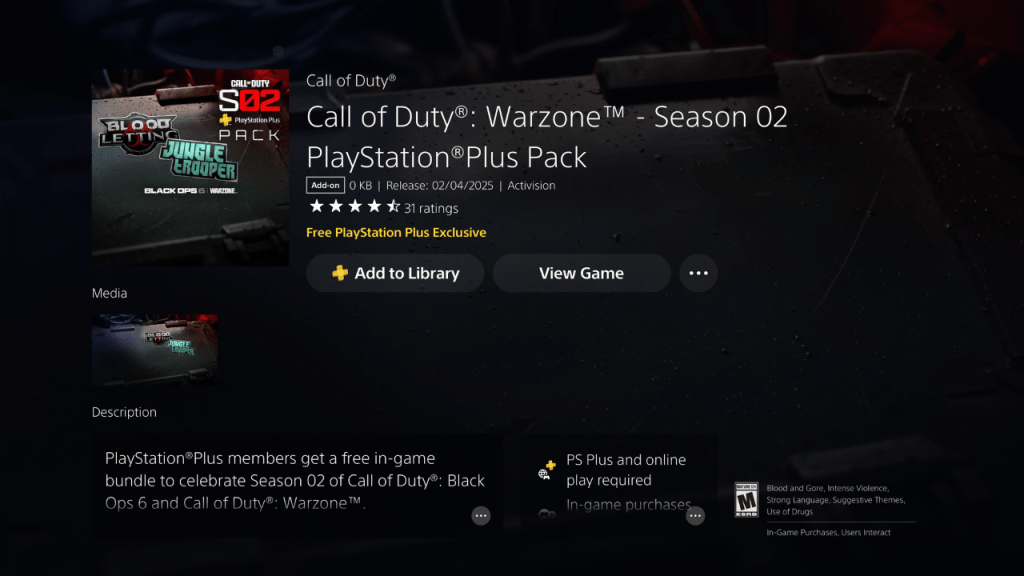 使命召喚：Warzone Season 02 PlayStation Plus Pack