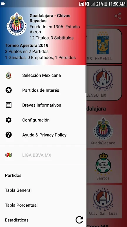 SoccerLair Mexican Leagues應用截圖第0張