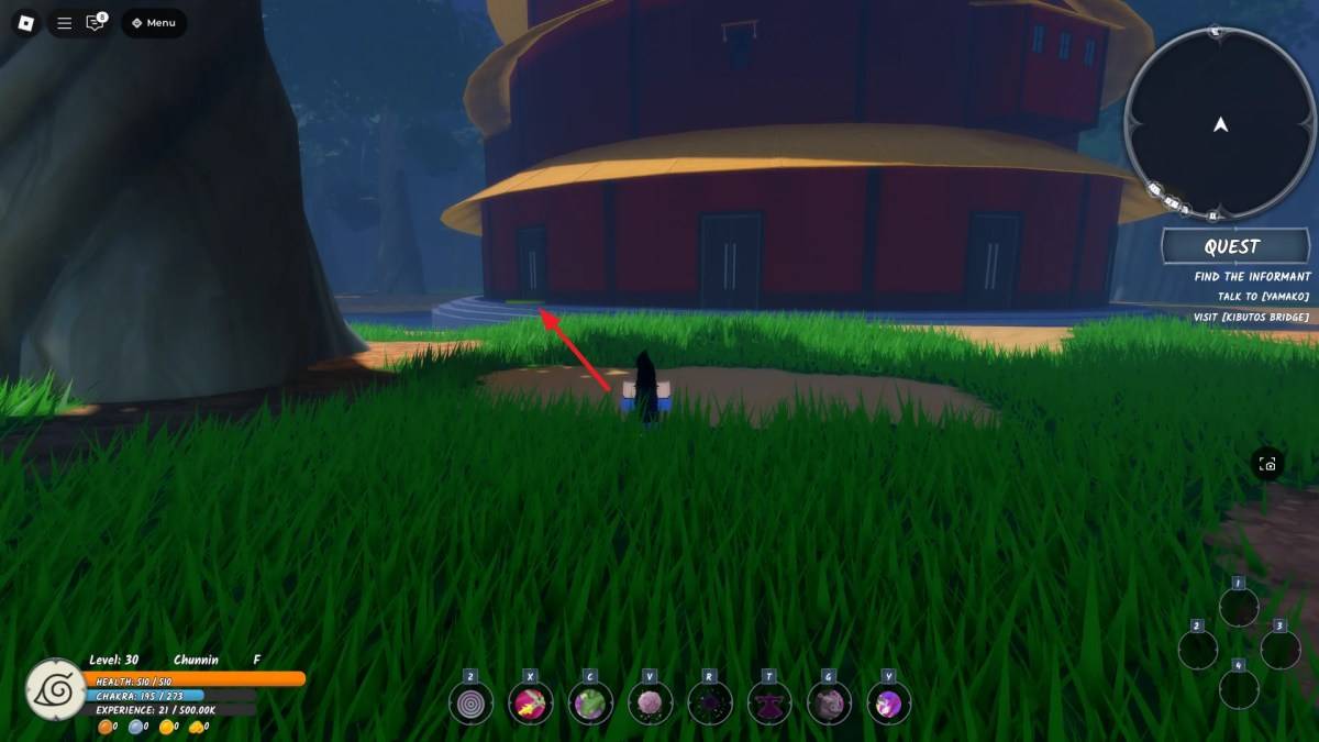 忍者時代的Chunin考試的關鍵位置，忍者Time Roblox Experience的入口位置，這是Chunin考試中的關鍵位置