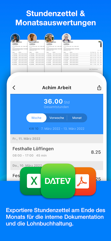 Achim App Arbeitszeiterfassung应用截图第2张