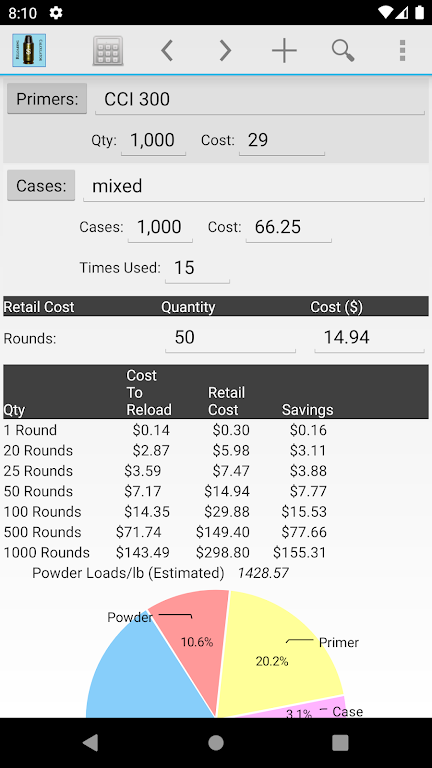 Reloading Calculator - Ammo Captura de tela 1