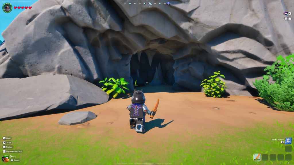 Entrada de caverna em Lego Fortnite