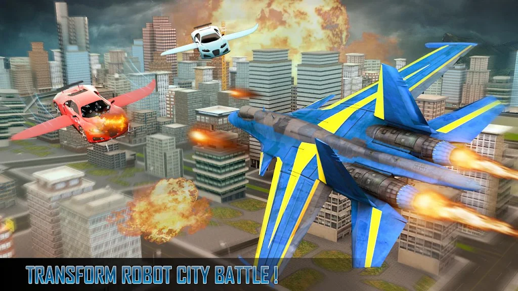 Police Air Jet Multi Robot Shooting Game Captura de pantalla 3