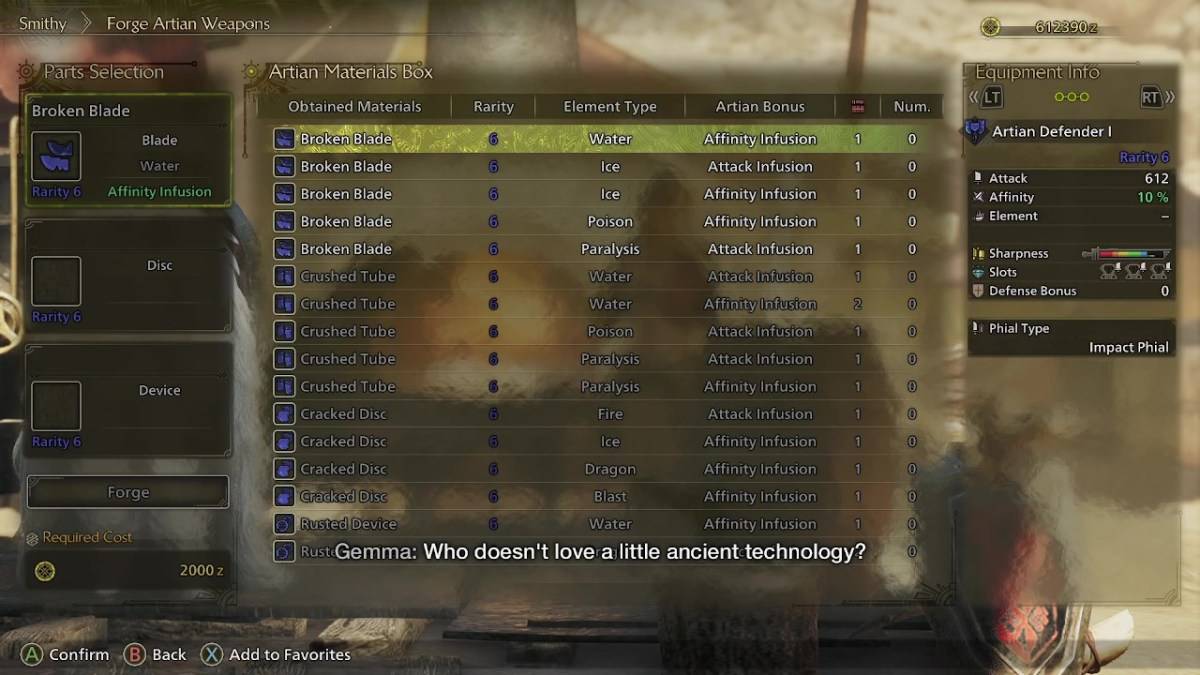 Monster Hunter Wilds Artian Weapons Crafting