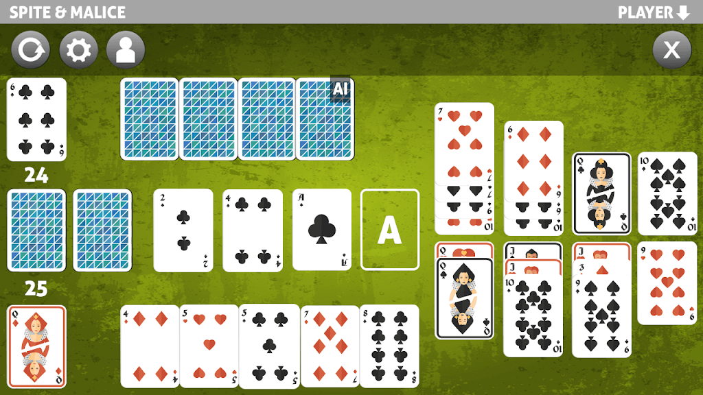 spite and malice card game スクリーンショット 1