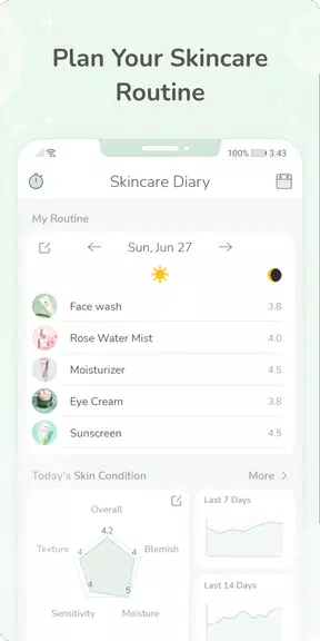 Skincare Diary - 皮肤管理，记录护肤日常应用截图第0张