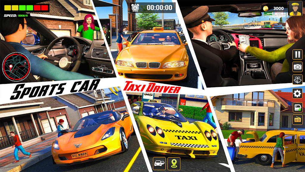 City Cab Driver Car Taxi Games Capture d'écran 2