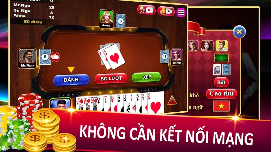 Tien Len - Thirteen - Mien Nam Offline - Chip Скриншот 2