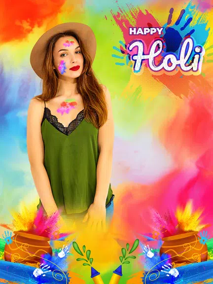 Happy Holi Video Maker Capture d'écran 1