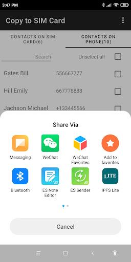 Copy to SIM Card Screenshot 2