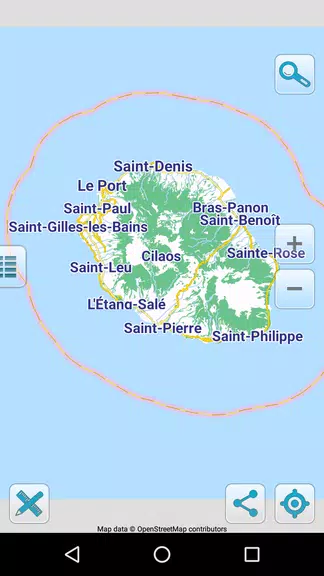 Map of Reunion offline Captura de tela 0