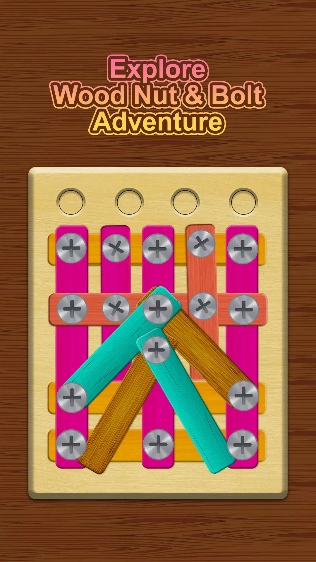 Wood Nuts & Bolts Screw Puzzle Screenshot 1