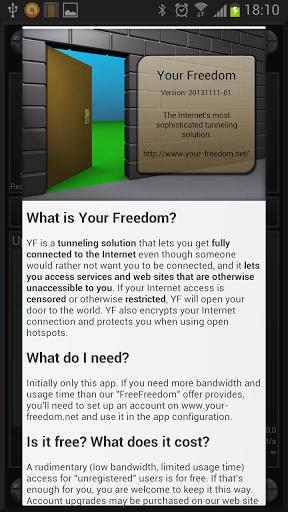 Your Freedom VPN Client 스크린샷 1