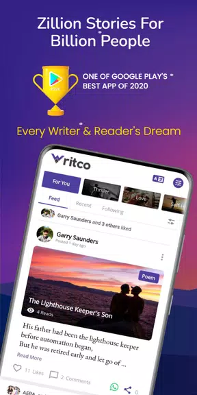 Writco – Reading & Writing App Captura de pantalla 0