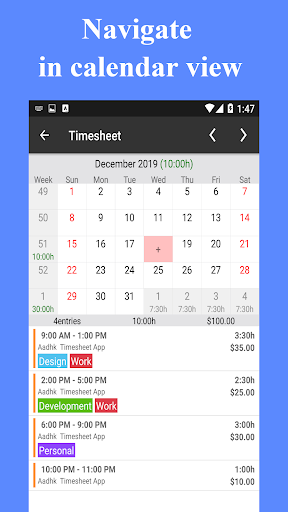 Timesheet - Work Hours Tracker Screenshot 1