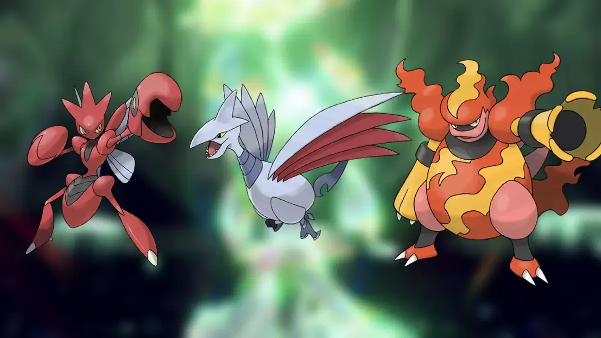 Scizor, Skarmory, and Magmortar, ideal counters against Meowscarada in Pokémon Scarlet & Violet 7-Star Tera Raid