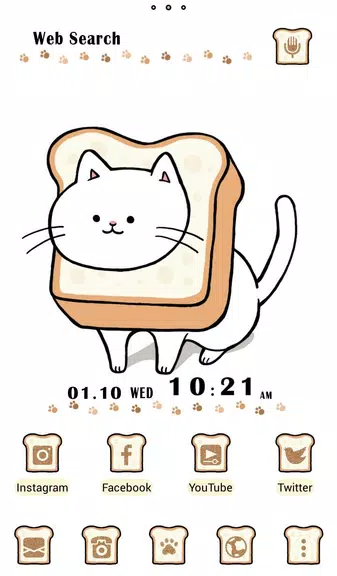 Cute Wallpaper Bread Cat Theme स्क्रीनशॉट 0