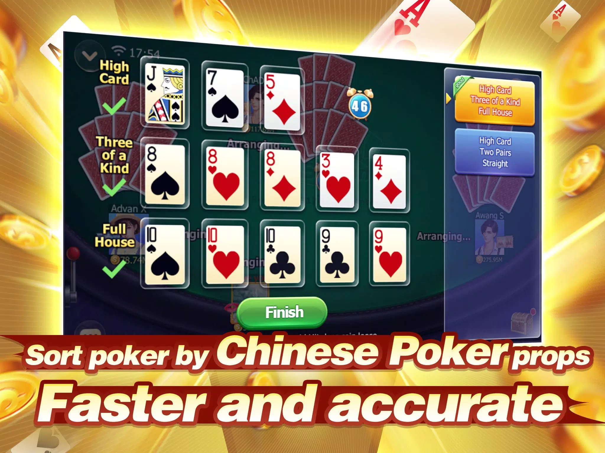 Capsa susun (Capsun) - Chinese Poker स्क्रीनशॉट 1